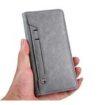 Teletel Flipper Wallet Series Faux Leather Wallet Flip Case Kick Stand with Magnetic Closure Flip Cover (Grey) for Samsung Galaxy S9 Plus