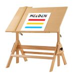 MEEDEN Solid Wood Drafting Table - 35.5" x 23.5" Artist Drawing Desk - Writing Desk Studio Table - Art Craft Table with Adjustable Height for Artwork, Graphic Design, Reading, Painting