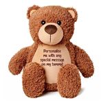 Personalised Message Comfort Bear – Brown | Bereavement Memorial Keepsake | Soft & Luxurious Remembrance Memory Teddy Bear | Customizable Gift | 42cm Tall