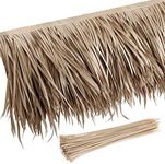Sawysine Tiki Bar Thatch Palm Thatch Roll Mexican Straw Roof Tiki Thatch Tiki Grass Skirting Duck Blind Grass Thatch Roofing for Tiki Bar Hut Decorations(1.6 x 6.6 ft,Grey)