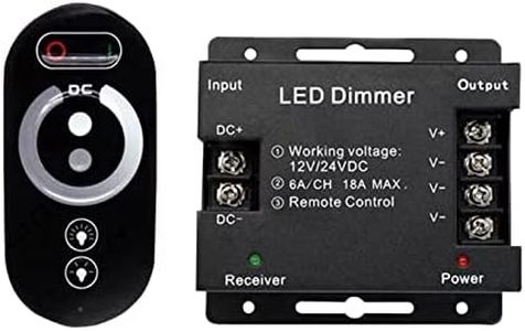 Dimmer Switch, DC 12V-24V 18A PWM LED Light Strip Dimmer with Dimmable Slide Remote Control, Adjust Brightness Dimmer Light Switch