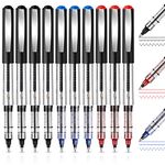 Rollerball Pens, 10 Pack Liquid Ink Rollerball Pens, 0.5mm Gel Pens, Quick-Drying Ballpoint Pens Writing Pens Ink Pen for Kid Adult Writing School, Work, Home Office Supplies (Multicolor)