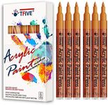 Orange Marker Paint Pens - 6 Pack Acrylic Orange Permanent Marker, 0.7mm Extra Fine Tip Paint Pen for Art Projects, Drawing, Rock Painting, Ceramic, Glass, Wood, Plastic, Metal, Canvas DIY Crafts