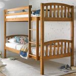 Happy Beds American Solid Honey Pine Wooden Bunk Bed 2x Memory Foam Mattress Bedroom