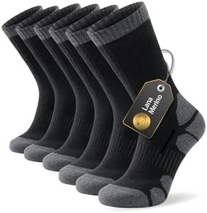 Alaplus Calcetines de lana merino muy cálidos, calcetines térmicos profesionales de invierno para hombre y mujer, 3 pares, A8-negro., 39-42
