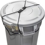 Encased Trash Can Lock for Animals/Raccoons, Nylon Bungee Cord Heavy Duty Large Outdoor Garbage Lid Lock (Trash Can NOT Included)