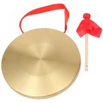 22cm/8.6inch Gong with Mallet Brass Copper Hand Gong Cymbals Portable Brass Tam Tam Gong Brass Traditional Chinese Percussion Instruments with Round Playing Hammer Orchestra Church Opera