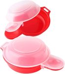 2PCS Easy Eggwich Microwave Egg Cooker Poacher Saves Time Eggs Made Easy Cooking, Non-Stick, Easy Clean, Perfect for Bacon, Egg & Cheese Sandwiches, Red