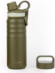 32oz/946ml Wide Mouth Insulated Bottle with Two Sport Lids Jumbo (Olive Green, 24oz / 709ml)