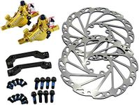 JUIN TECH R1 Hydraulic Road CX Disc Brake Set 160mm with Rotor, Front and Rear, Gold, JT1947