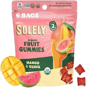 SOLELY - Organic Mango & Guava Whole Fruit Gummies (2.5 oz Large Pouches, Pack of 6) - Real Fresh Fruit - Healthy Snacks for Adults & Kids - Non GMO, Vegan Snacks, Shelf Stable - 6 Bags (15 oz)