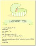 Javascript New Baby Congratulations Card (4.25" X 5.5") by Nerdy Words