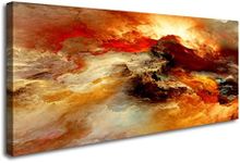 YYYYHPP YP0262 Abstract Wall Art Orange Flow Canvas Wall Art Framed Canvas Prints Painting Pictures Ready to Hang for Living Room Bedroom Kitchen Home and Office Wall Decor