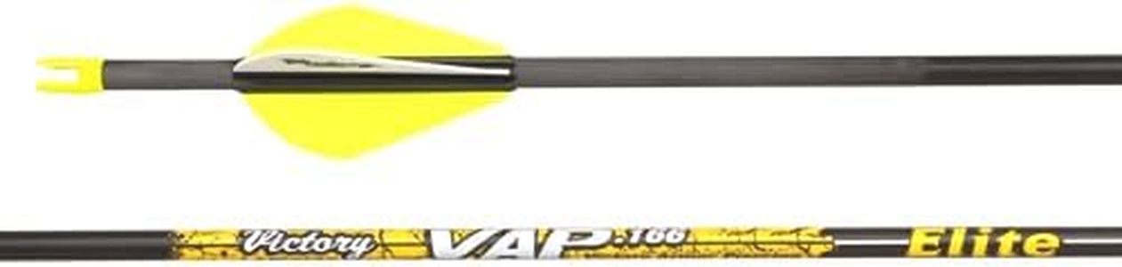 Victory Archery VAP 0.166" Micro Diameter Hunting Arrow (Spine: 350, 6 Pack Fletched, Straightness ± 0.001 - Elite - Yellow)