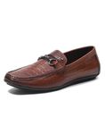 Monte Carlo Mens Tan Solid Slip on Genuine Leather Loafers (201820FW-1-9)