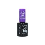 Rimmel Super Gel, 002 Glitter Finish Top Coat , Long-Lasting Nail Polish, Glazed Finish, Easy Application, Gel-like Manicure, Chip Resistant, Clean Formula, 12ml