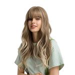 Esmee 24"Women Synthetic Wigs Long Wavy Blond with Fluffy Air Bangs Light