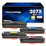 4-Pack 207X Toner Cartridge With Chip for HP 207X 207A 207 Color Laserjet Pro MFP M283fdw M255dw M282nw M283fdn M255nw W2210X W2211X W2212X W2213X M283 M255 M282 - Black Cyan Yellow Magenta