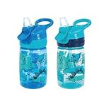 Nuby Incredible Gulp Water Bottle - No Spill Active Toddler Sippy Cup 360ml / 12oz Carry Handle Dishwasher and Microwave Safe Suitable Beaker for 18 Months Plus (Dinosaurs, Pack of 2), 048526890453