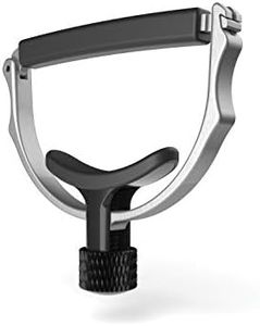 D'Addario Guitar Capo for Acoustic Guitar - Cradle Style Acoustic Guitar Capo - Creates Even Tension - Self Centering Capo Creates Even Tension - Stainless Steel,Silver