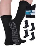 Diabetic Socks for Women and Men - 4 Pairs Non Binding Socks for Women | Non Slip Socks Mens | Gripper Socks for Men