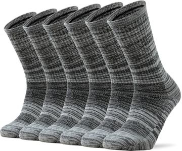 Ortis Men's Merino Wool Cushion Crew Socks with Moisture Wicking Control Light Weight Breathable for Outdoor Hiking Cycling(Light Grey XL)