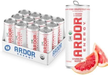 ARDOR ENERGY Sparkling Water Pink Grapefruit 12 pack with 100mg Organic Caffeine from Green Tea & 200mg Organic L-Theanine (Focus & Calm). No Sugar. No Calories. Vegan. Gluten Free.