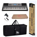 Yamaha PSR-I300 61 Keys Digital Piano Keyboard with Indian Rhythms, Blueberry KB-50 Bag, R-12 Stand, Dust Cover and Adapter