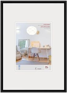 walther Design Picture Frame Black 40 x 60 cm with Art Glass, New Lifestyle Plastic Frame KVX460B