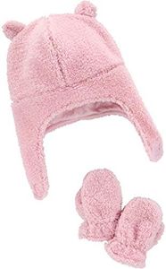 Simple Joys by Carter's Hat And Mitten Set Cappello Freddo, Rosa, 0-9 Mesi Bambina