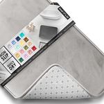 Clara Clark Bathroom Rugs, Velvet Memory Foam Bath Mat, Non-Slip, Machine Washable Bath Rugs - Dries Quickly, Ultra Soft Plush Bath Mats for Bathroom, 17 x 24, Silver