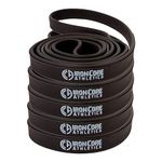 Iron Core Athletics Premium Exercise Bands - Ultra Durable, Non-Slip, Comfort-Edge Resistance - Tested Over 30K Pulls - 5 Pack of Black Band - 30-50lb of Resistance