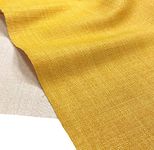 A-Express Soft Plain Linen Look Fabric Curtains Bag Designer Clothing Material Dressmaking Upholstery 145cm Wide - 1 Metre 100cm x 145cm Yellow