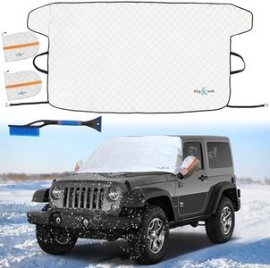 Big Ant Car Windshield Cover for Ice and Snow (69"x42") | Snow Brush and Ice Scrapers for Car (1 Pack) with Scratch Free Bristle Head | Winter Car Kit for Cars, Trucks, SUVs Silver