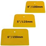 Plastic Spreader 3pcs Set 4, 5, and 6 inch for applying Body fillers, putties, resins