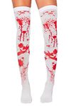 Bloody Stockings Halloween Stockings for Women Blood Stained Stockings - Zombie Cheerleader Socks Bloody Knee High Socks Halloween Stockings - Womens Nurse Costume Accessories Halloween Tights