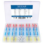 XUUAP 250 pcs Solder Seal Wire Connectors Kit, Waterproof Self-Solder Heat Shrink Butt Connectors Insulated Electrical Terminals Assortment