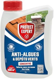PROTECT EXPERT Anti Algues & Dépôts Verts - Concentré - Toitures Murs Terrasses - 1L - Jusqu'à 400m² - Protection Longue Durée Pendant 6 Mois - Sans Rinçage - DIMAX1