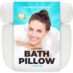 Bath Pillow for Bathtub Pillow (Extra Comfort), Relaxing Bath Pillows for Tub Neck and Back Support, Luxury Bathtub Pillow Headrest Cushion, Bath Tub Pillow Neck Head, Bath Accessories Women, Jacuzzi