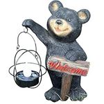 VP Home | Welcome Sign Bear Solar Powered LED - Garden Statue Decor - Outdoor Bear Figurines - Garden Light - Front Yard Decor - Funny Figurine Decor for Outside House, Patio, Yard, and Lawn