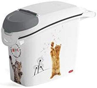 CURVER Dog Food Container - 6kg/15L - Airtight Cat Odour Storage - Container with Carry Handle - 23 x 50 x 35 cm - White