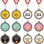 Sasylvia 12 Pcs Employee Appreciation Award Medals Thank You Medals with Red White and Blue Neck Ribbon Inspirational Appreciation Award Bulk for Office Team Colleague Coworker Retirement