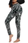 For G and PL Halloween Women High Waist Graphic Tights Casual Yoga Soft Printed Skinny Pants Black Spider Web M