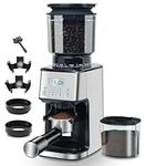 Homtone Coffee Grinder Electric Conical Burr, Adjustable Coffee Grinder with 51 Precise Settings, 12 Cup Anti-Static Coffee Bean Grinder for Espresso/Drip/Pour Over/French Press (Silver)