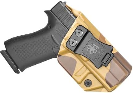 Amberide Glock 43X IWB Holster, Kydex Concealed Carry Holster for Glock 43 / 43X / 43X MOS, Standard & Optic Ready, Posi-Click Retention, Sweat Guard, Adjustable Cant (0–30°)