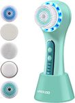 UMICKOO Face Scrubber Exfoliator,Facial Cleansing Brush Rechargeable IPX7 Waterproof with 5 Brush Heads,Face Spin Brush for Exfoliating, Massaging and Deep Cleansing