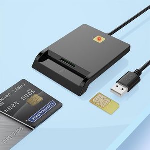 Lector de DNI Electrónico Smart Card Reader,Adecuado para Identificación,Banca,CAC Inteligente Lector de Tarjetas USB SIM Lector Tarjetas,Plug&Play,Compatible con Windows,Driver-Free