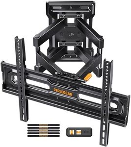 Perlegear TV Wall Bracket for 23-65 inch TVs up to 45kg, Adjustable TV Bracket with Tool-Free Tilt, Swivel, Preassembled TV Wall Mount Arms, 3 level Height Settings, Max VESA 400x400mm, PGMF18