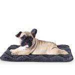 Dog Crate Bed Mat Washable Dog Crate Mattress Small Puppy Bed Pet Cushion 24inch Cat Bed for Indoor Cats Soft Puppy Cage Bed Flat Cat Bedding Dark Grey Dog Bed Mattress Medium Anti Slip 61x46cm M