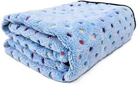 PAWZ Road Pet Dog Blanket Fluffy Fleece Fabric Soft and Cute Warm Dot Print Blanket Throw Washable for Cats and Dogs Blue XL:200 * 150cm